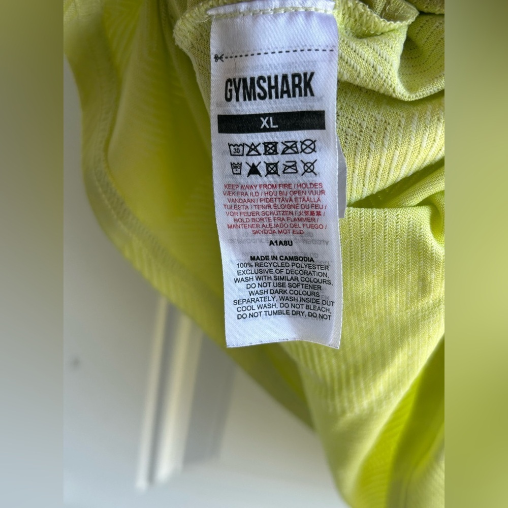 Gymshark | Yellow Short Sleeve Athletic Tee | Size XL - Picture 3 of 5